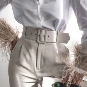 Zara Ivory High Waist Pleated Ankle Trouser Pants with Darts Blogger Fave Size S